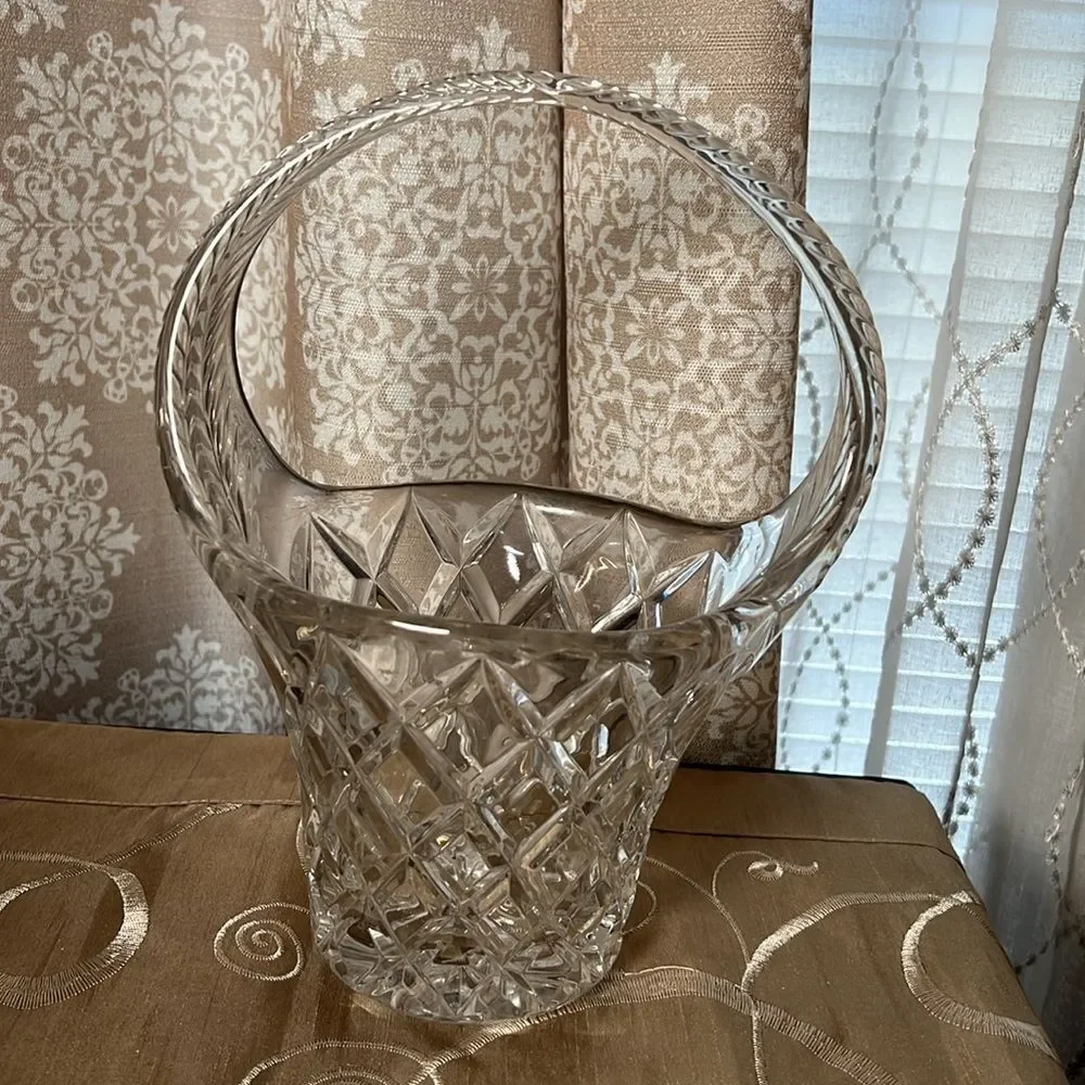Vintage Crystal Glass Basket
